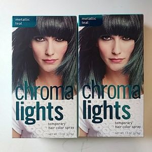 2 Chroma lights Metallic Teal Hair Color Spray